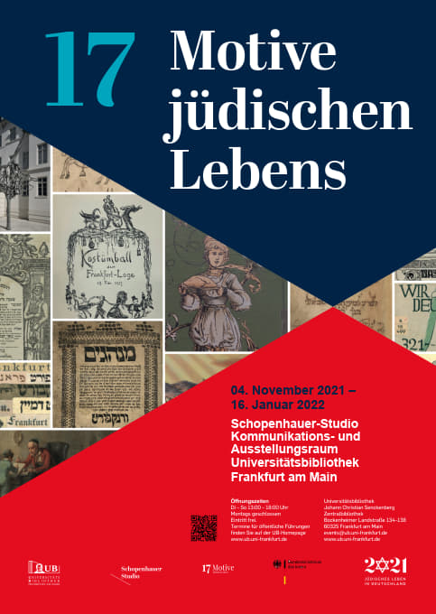 Plakat der Ausstellung "17 Motive jüdischen Lebens"