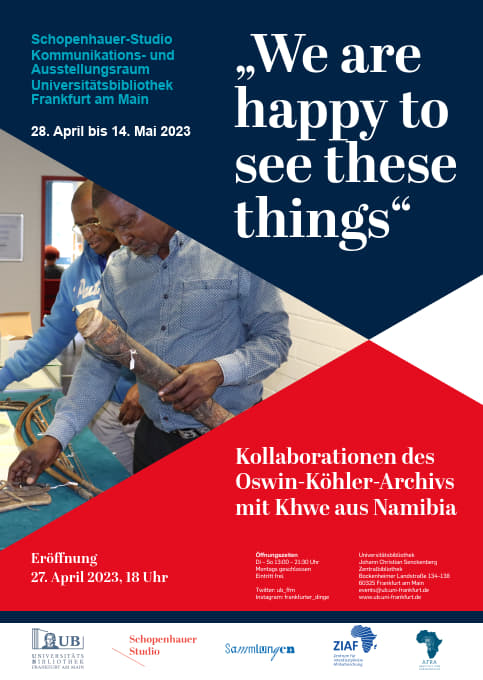 Plakat der Ausstellung "We are happy to see these thing"