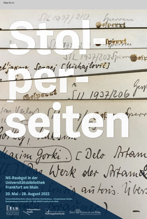 Plakat der Ausstellung "Stolperseiten"