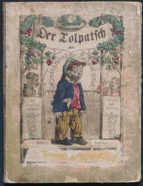 Das Titelbild des Buches "Der Tolpatsch", zu sehen ist ein unglücklich schauender Junge und darüber der Buchtitel