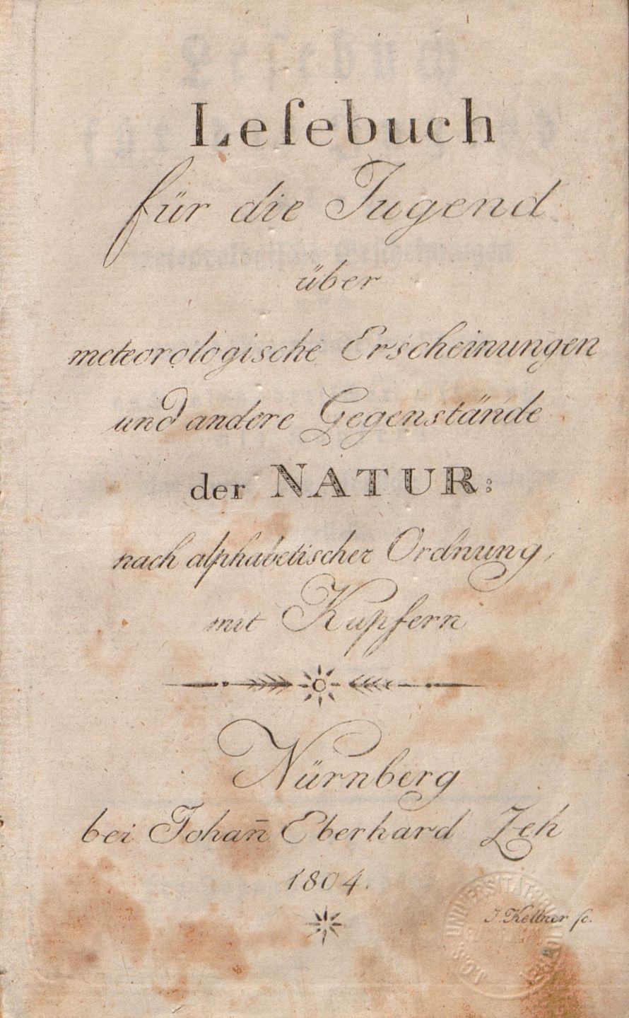 Titelblatt mit dem vollen Titel des Buches in gestochener Schrift