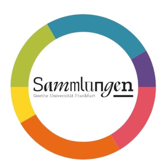 Das Logo der universitären Sammlungen an der GU mit einem Farbkreis